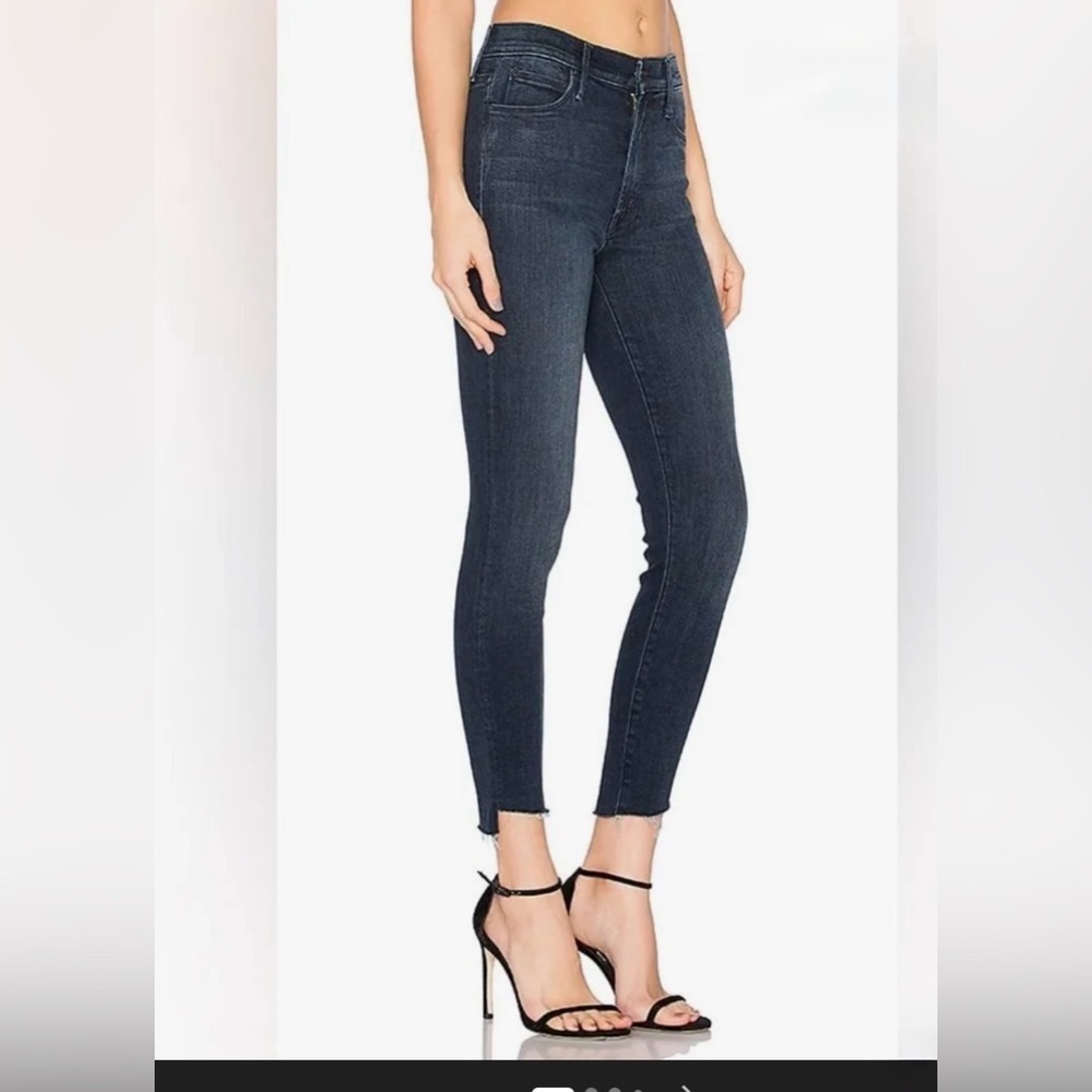 Mother Stunner Zip Ankle Step Fray Jeans, Blue, Women's, 29